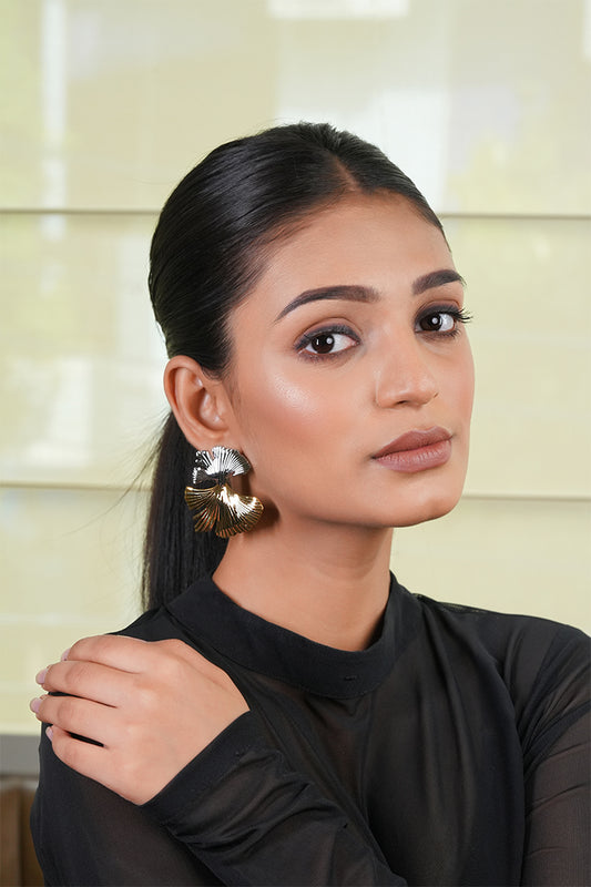 Dual-Tone Statement Earrings