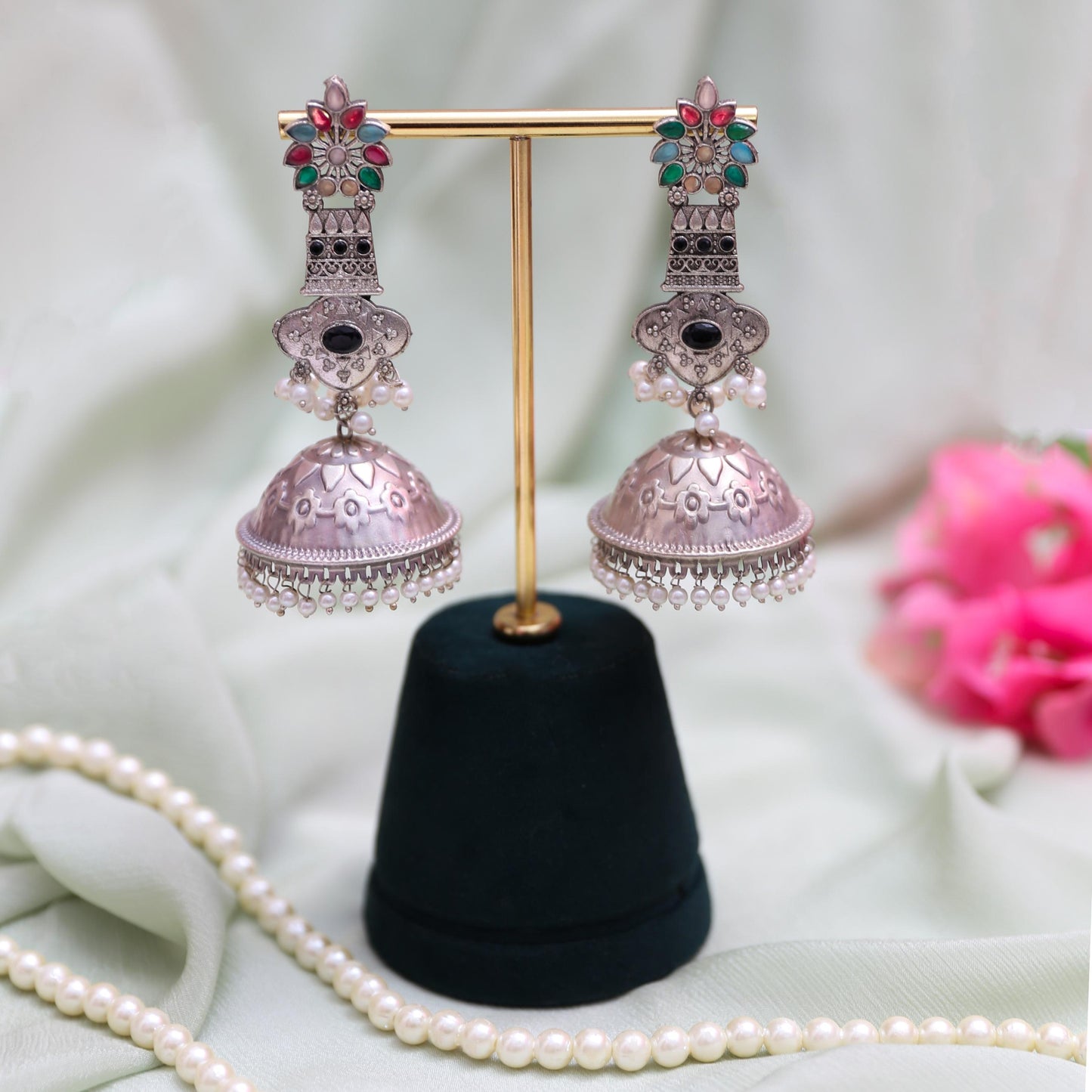 Multicolored jhumkis