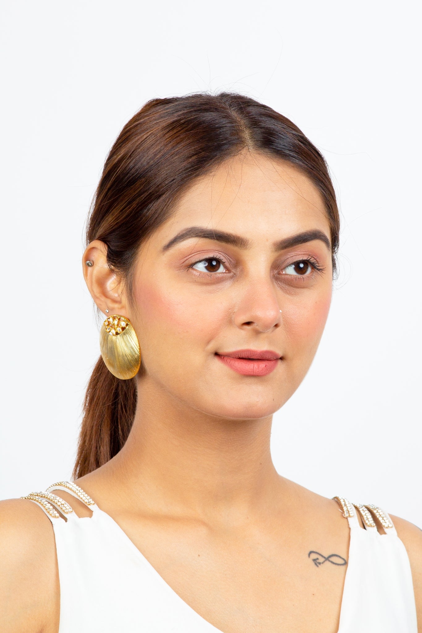 Circular Shaped Golden Earrings