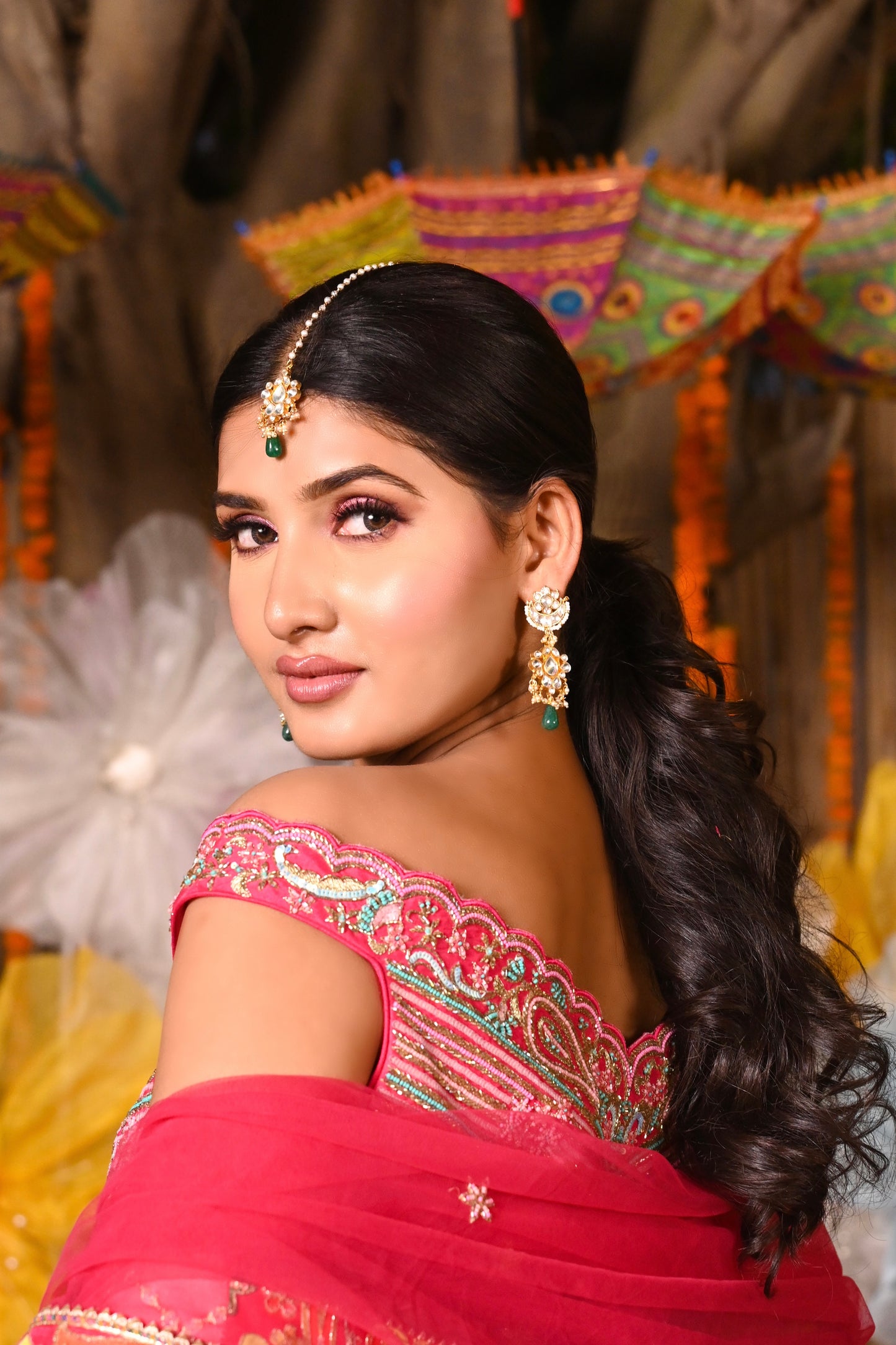 Kundan Earrings and Maangtikka
