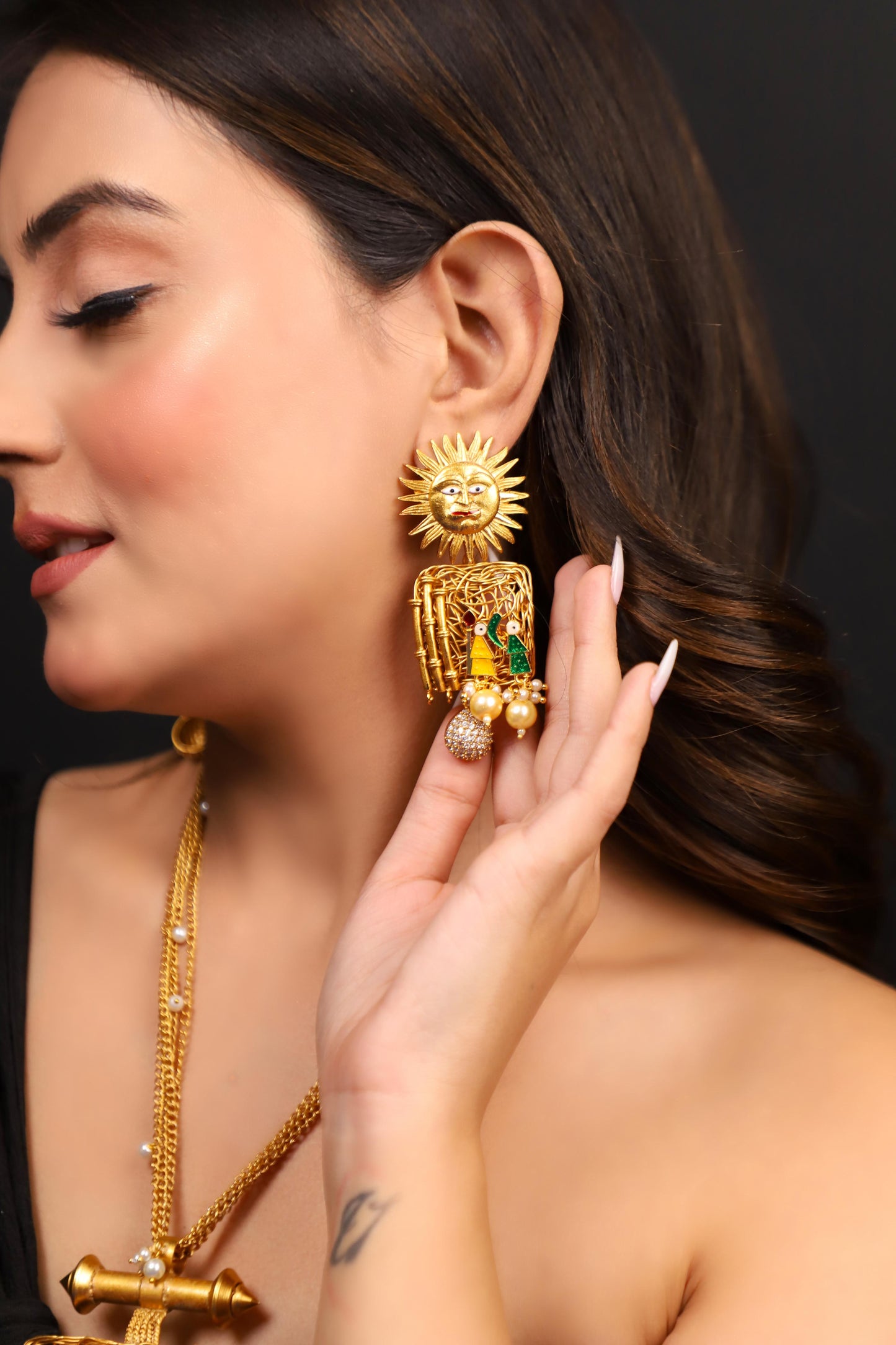 Sunflower Gold Pendant Set