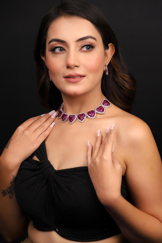 Ruby American Diamond Set