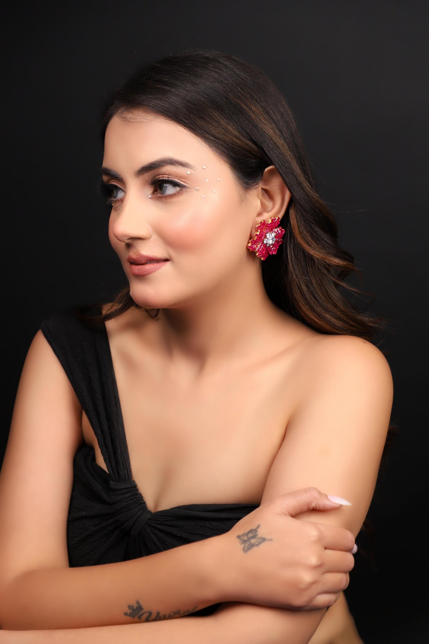 Red Flower Earrings
