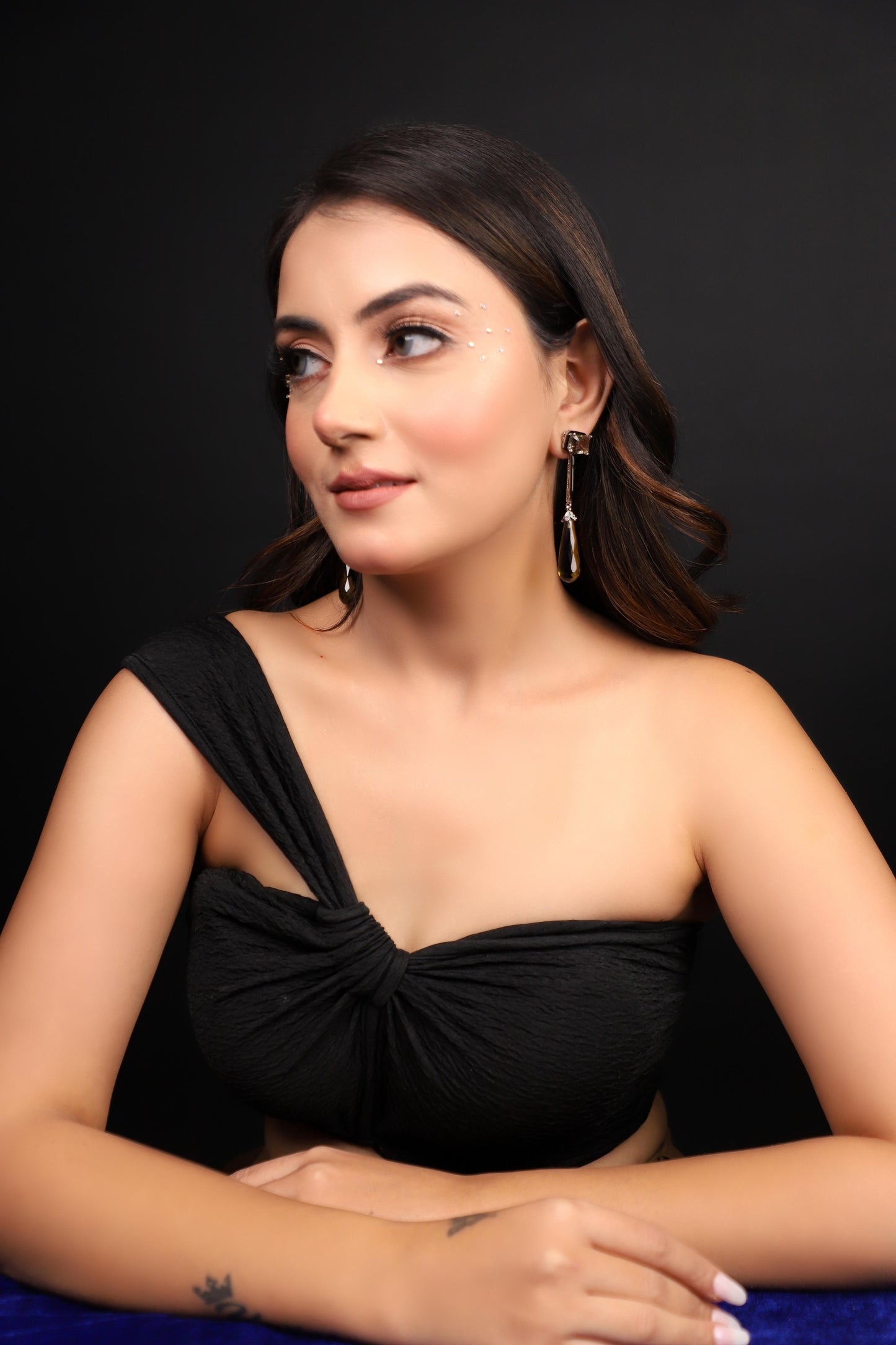 Brown crystal earrings