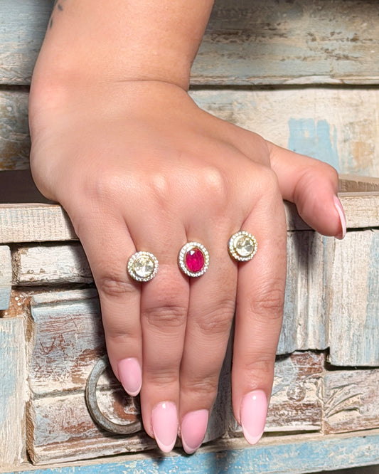 Red Polki ring