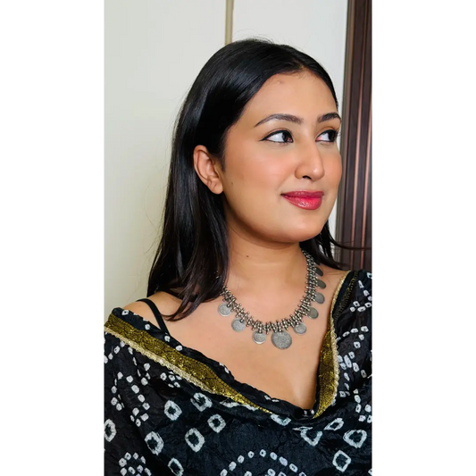 Oxidized Coin Necklace