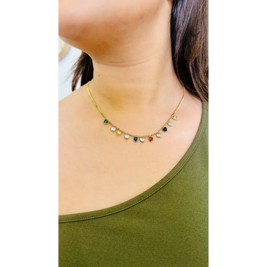 Multicolor Heart Necklace