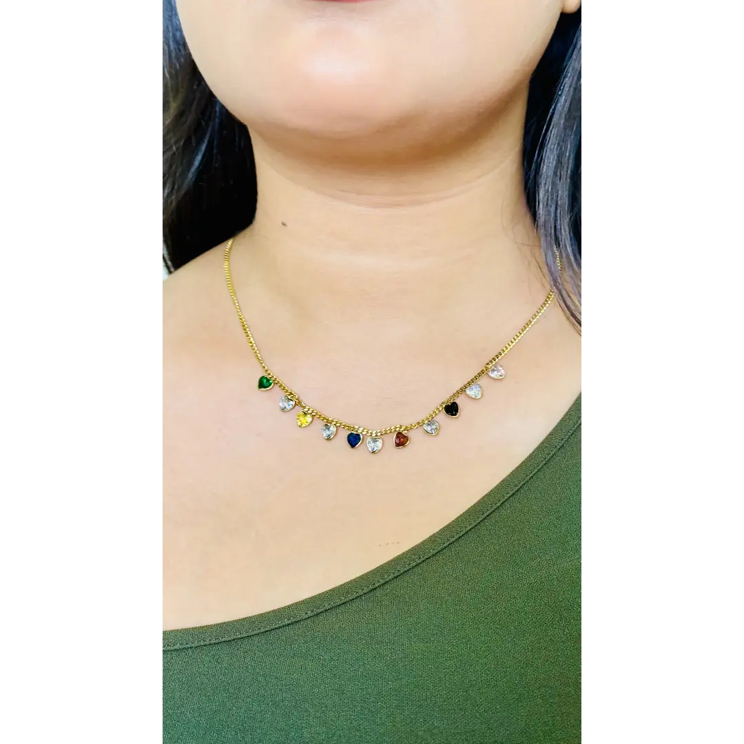Multicolor Heart Necklace