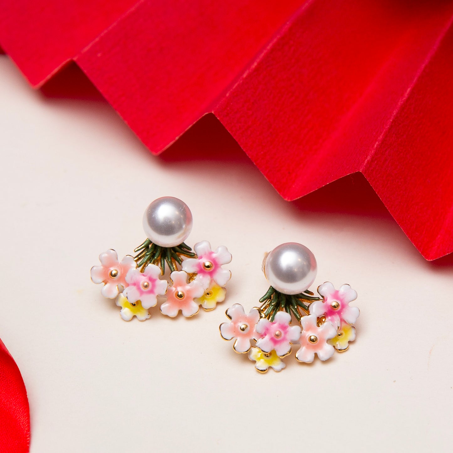 Pearl Flower Studs