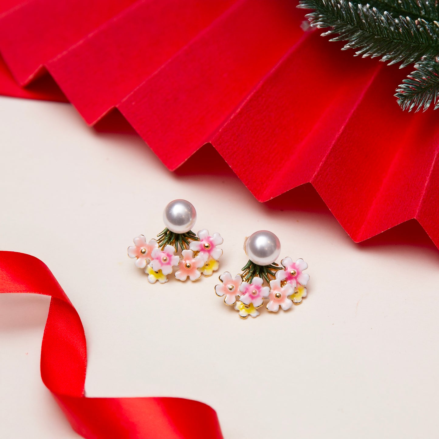 Pearl Flower Studs