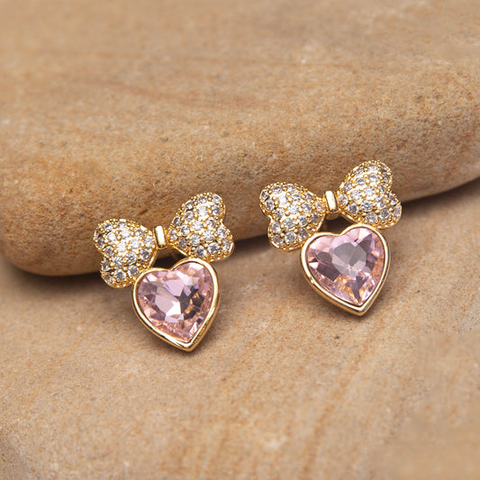 Bow Heart Earrings