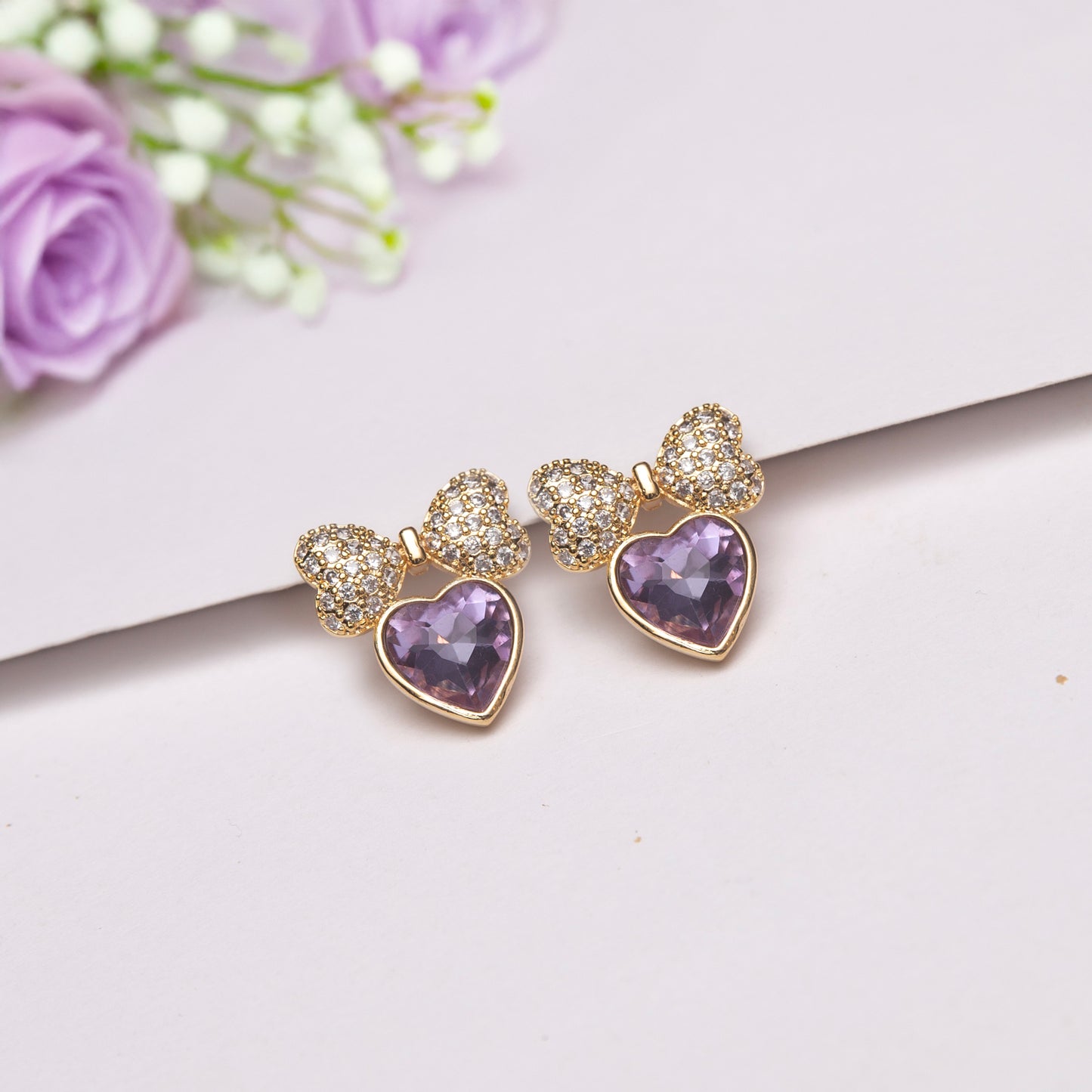 Bow Heart Earrings