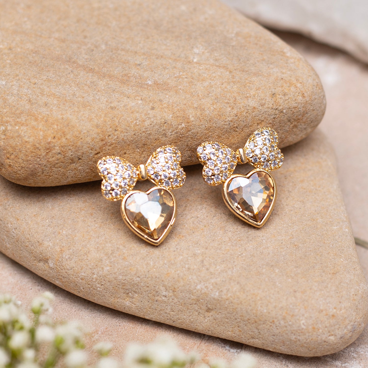 Bow Heart Earrings