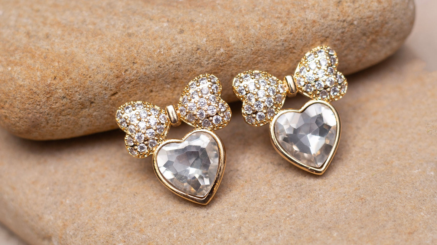 Bow Heart Earrings