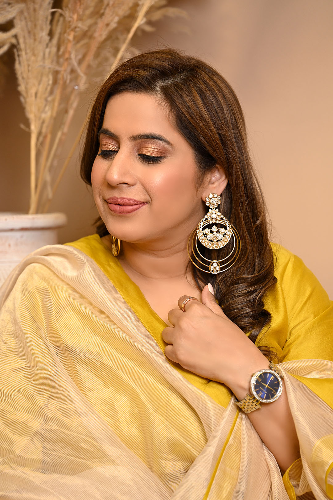 Long Kundan Earrings