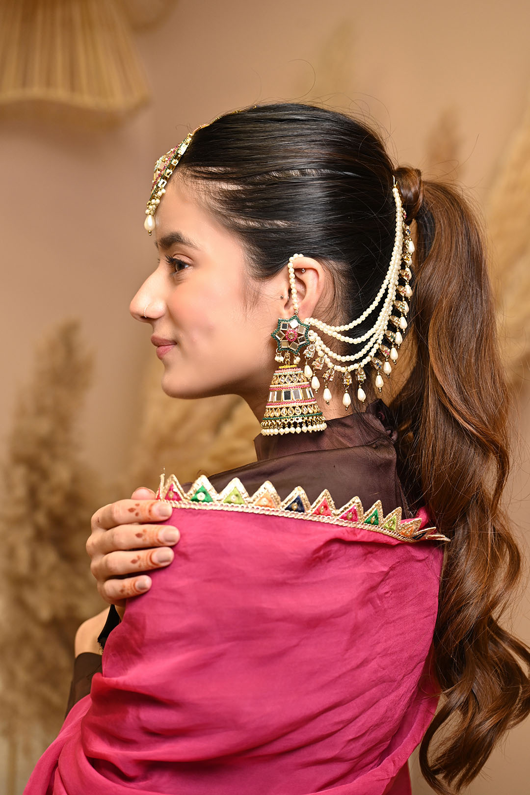 Padmavati Jhumka with Maangtikka