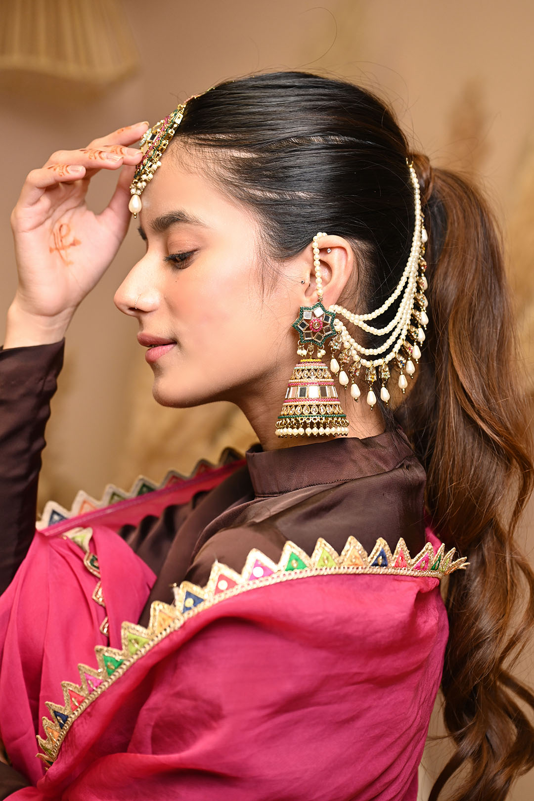 Padmavati Jhumka with Maangtikka