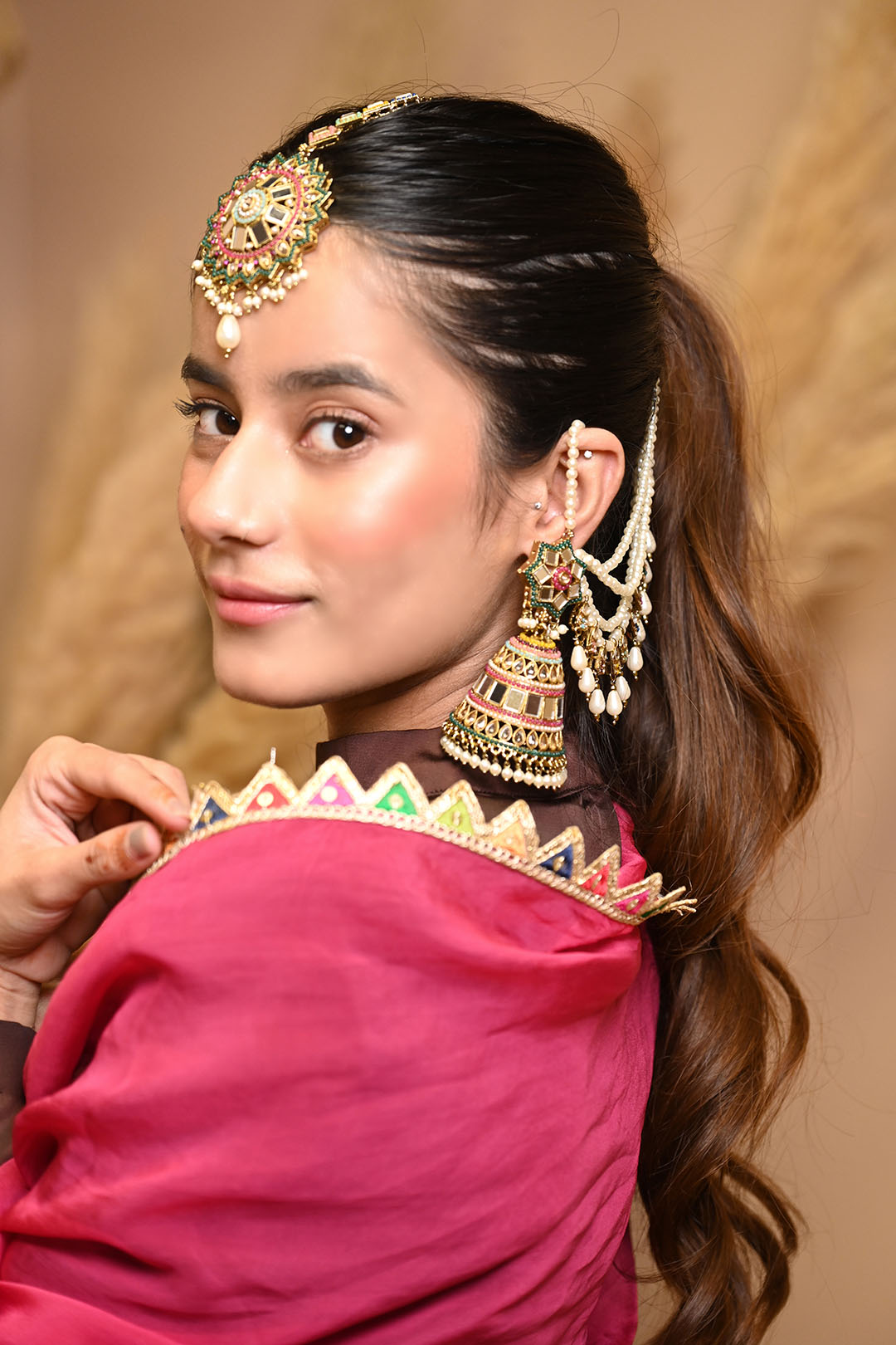 Padmavati Jhumka with Maangtikka