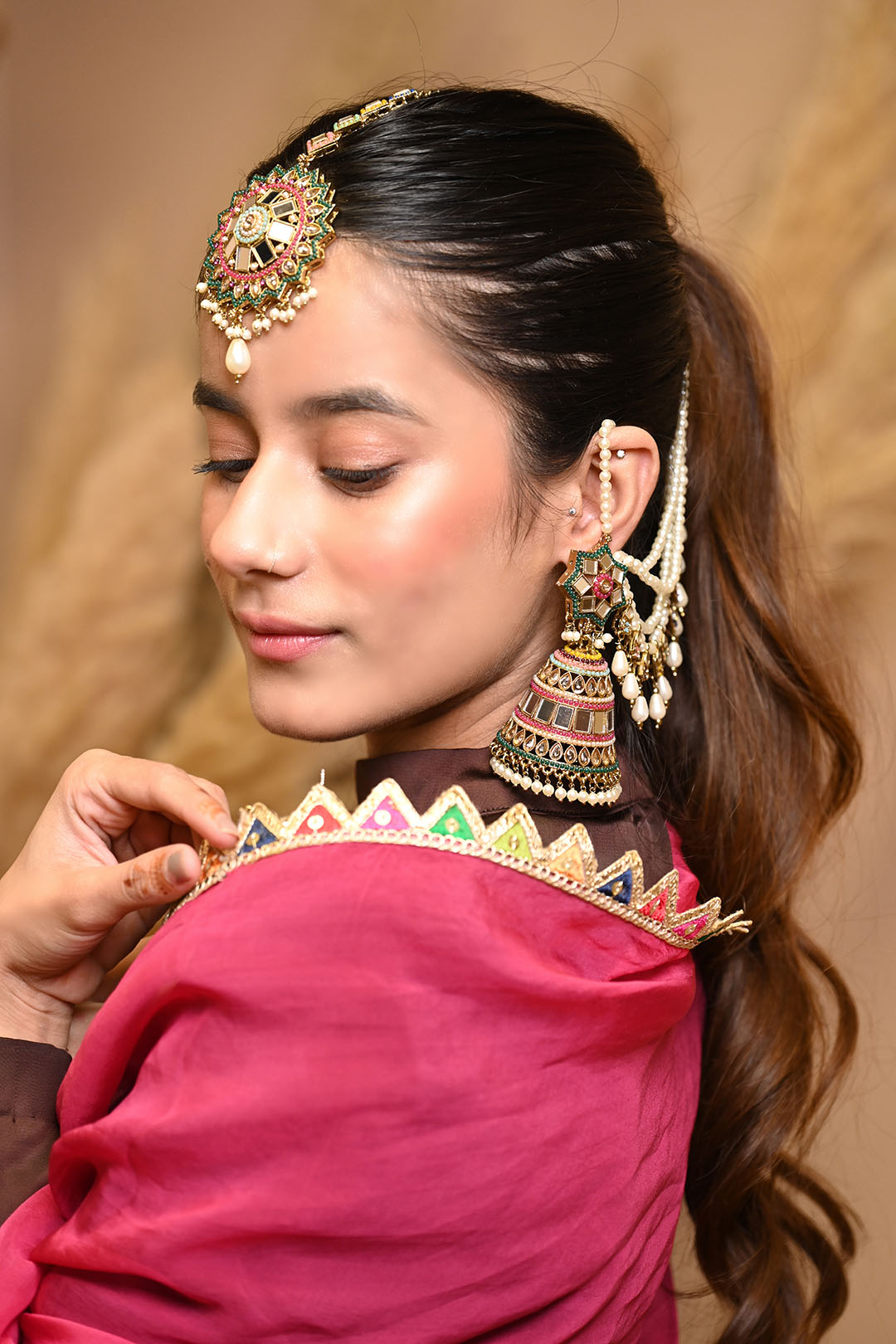 Padmavati Jhumka with Maangtikka