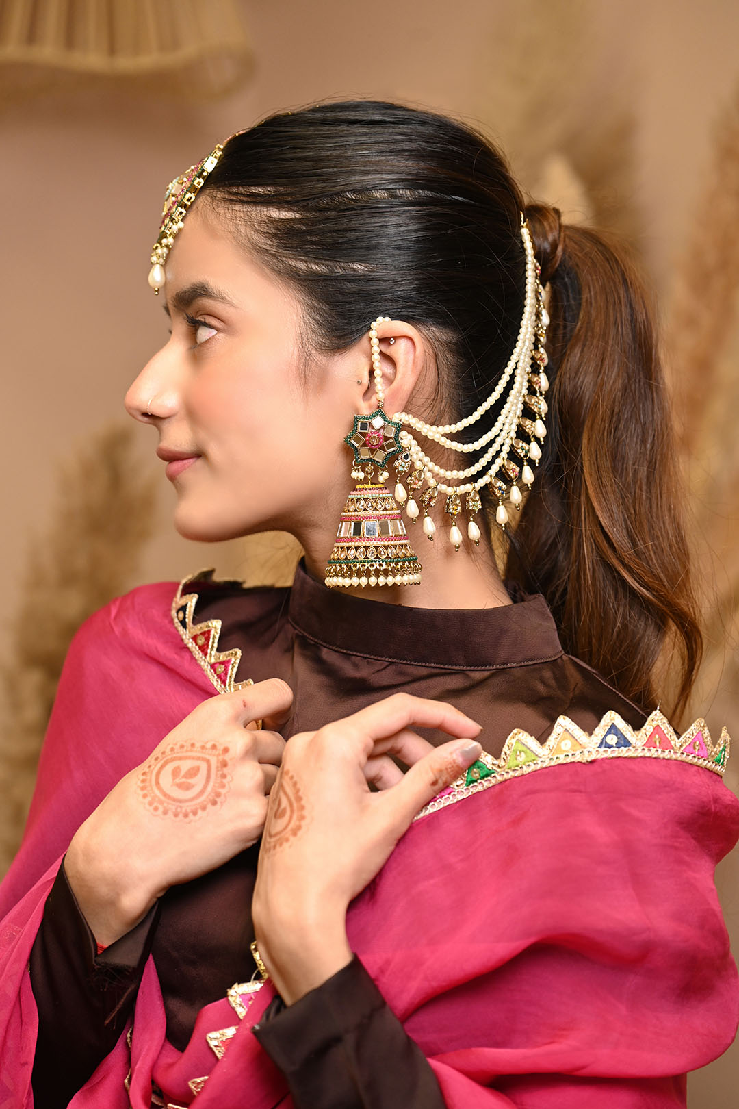 Padmavati Jhumka with Maangtikka