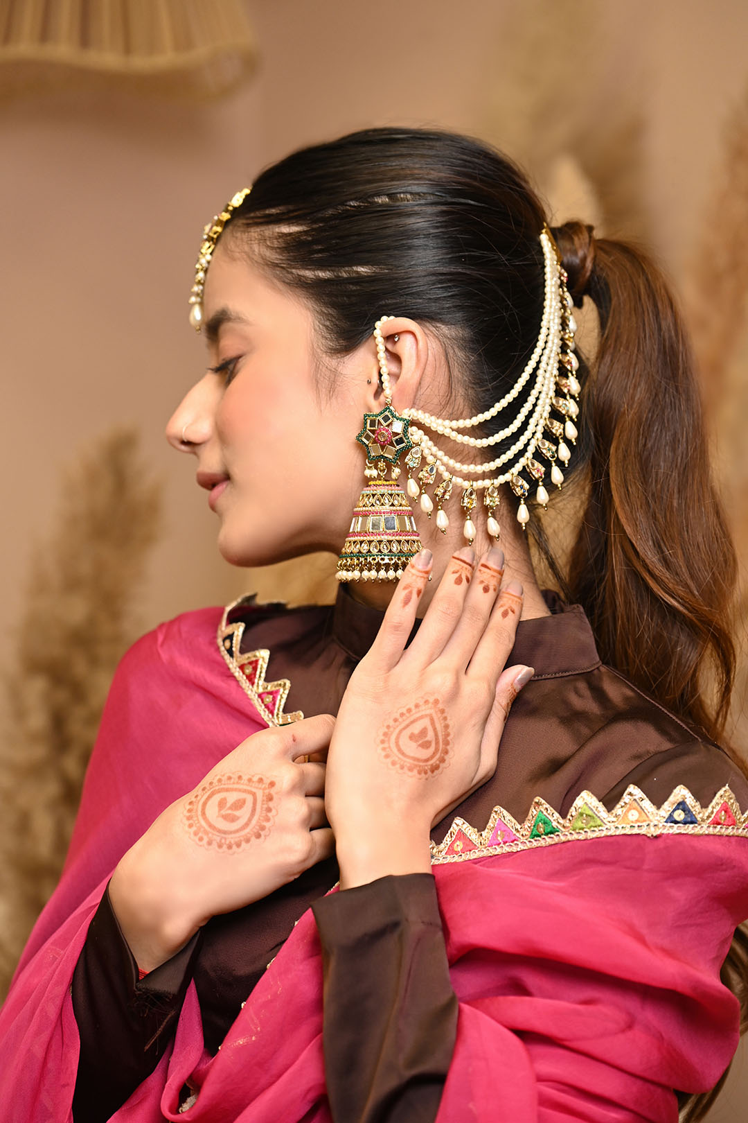 Padmavati Jhumka with Maangtikka