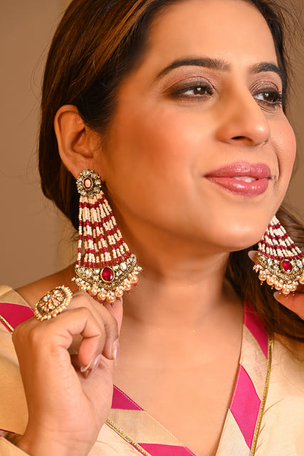 Heritage Kundan Pearl Danglers