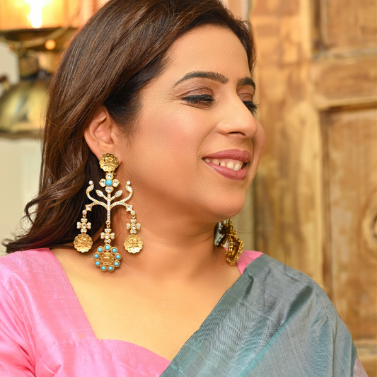 Sabyasachi Inspired Golden Danglers