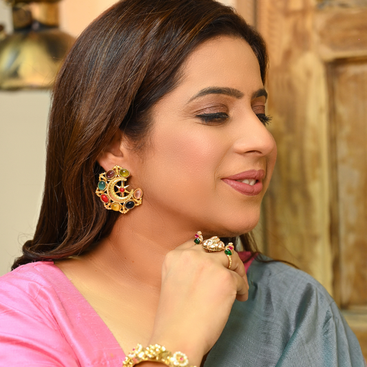 Multicolor Chand Earrings