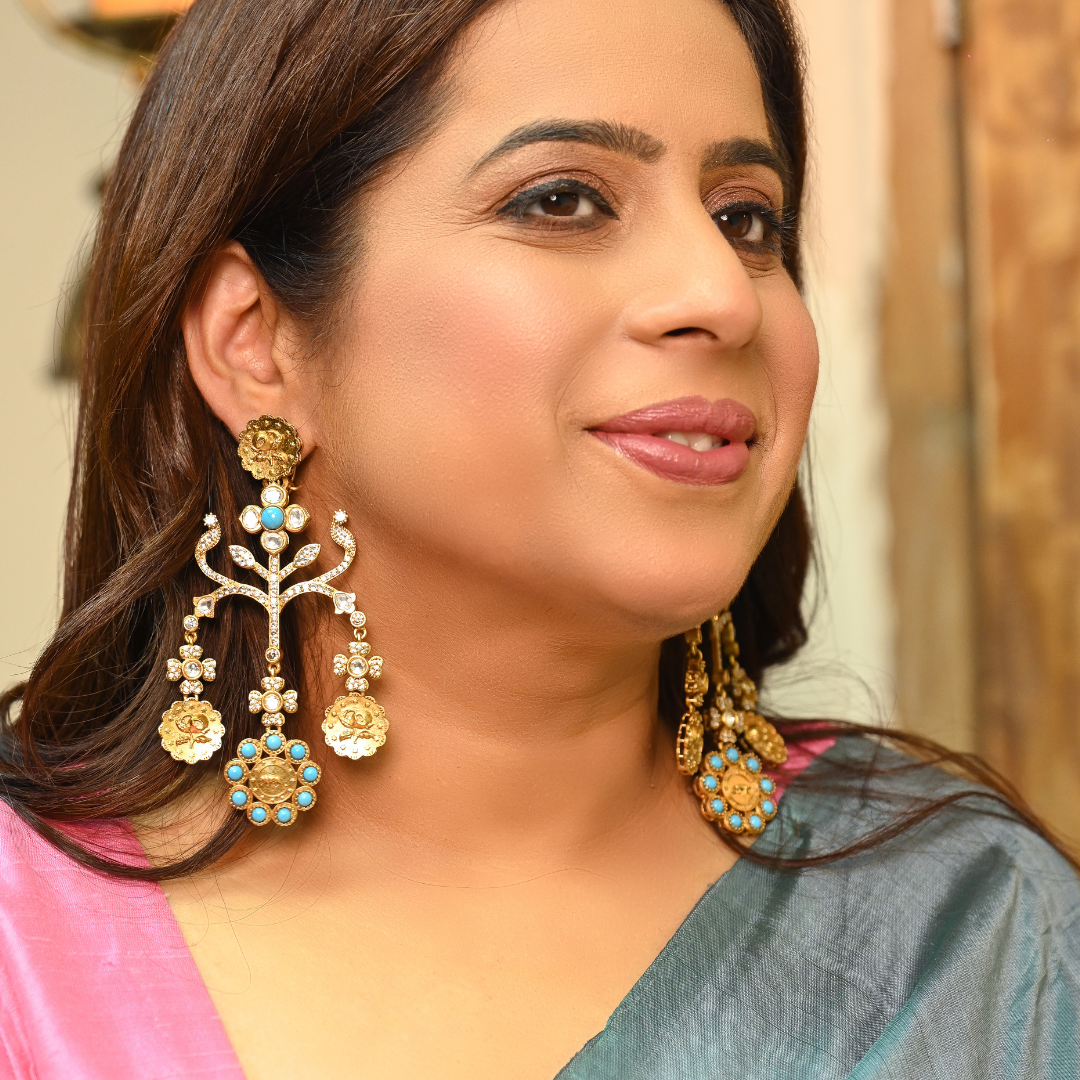Sabyasachi Inspired Golden Danglers