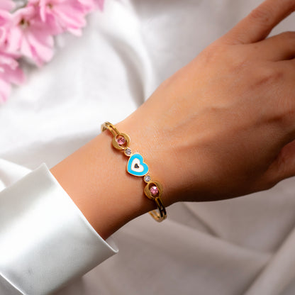 Heart Evil Eye Bracelet