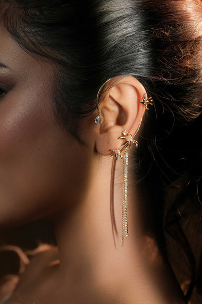 Star fish dangler ear cuffs (left ear)