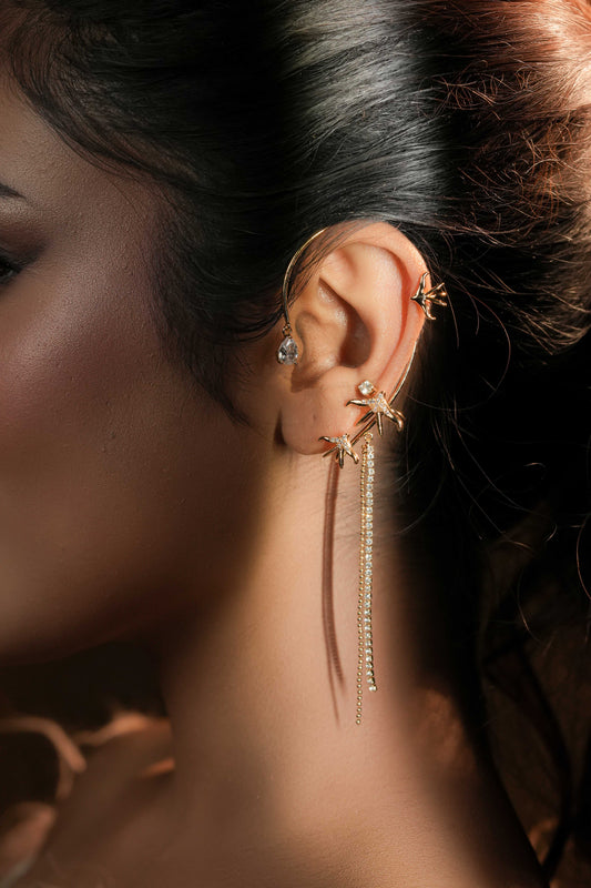 Star fish dangler ear cuffs (left ear)