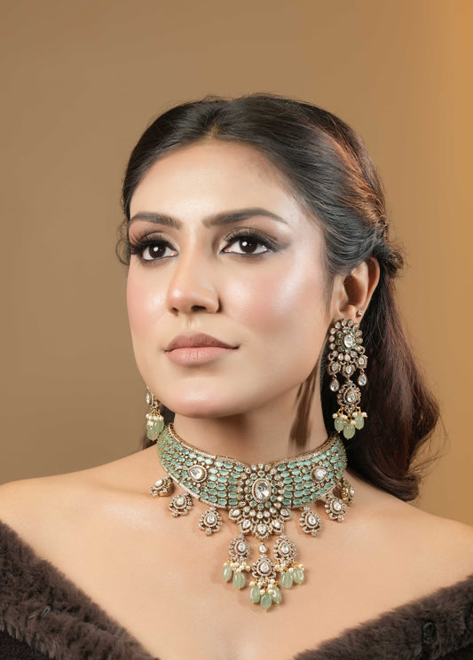 Mint bloom necklace set