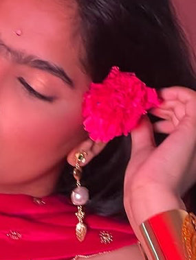 Gold plated pearl danglers