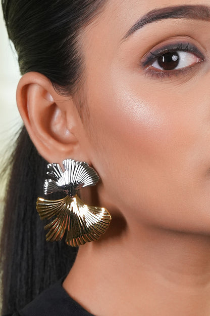 Dual-Tone Statement Earrings