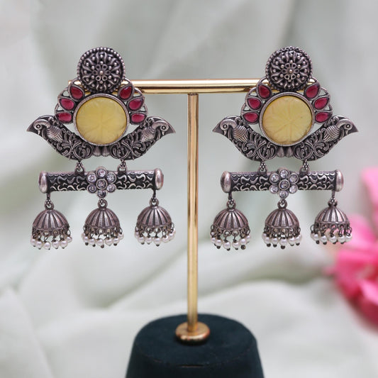 Multicoloured Oxidized Jhumkis
