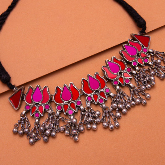 Pink Lotus Necklace