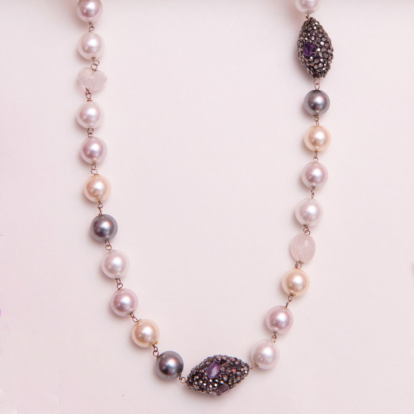 Grey & White Pearl Necklace