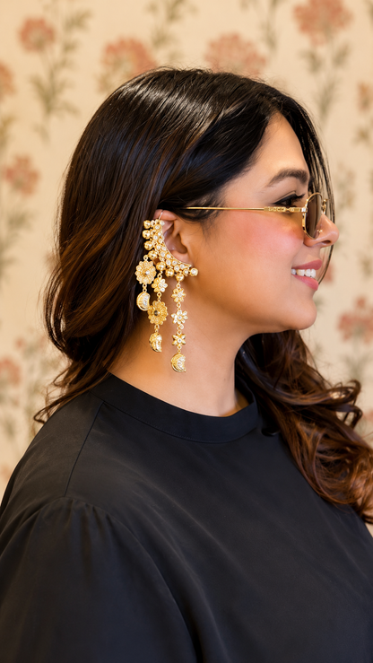 Golden bloom ear cuff