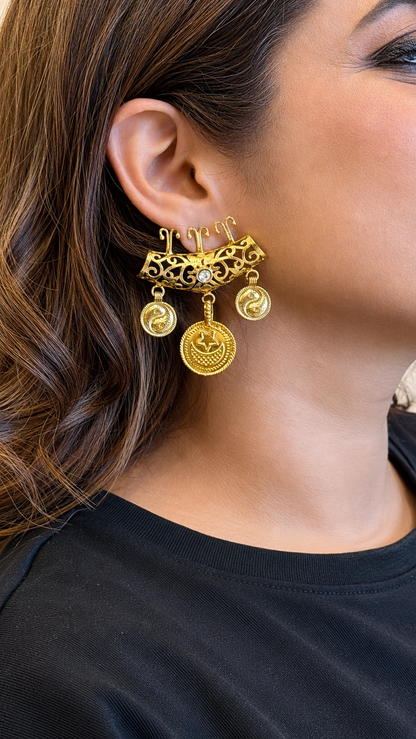 Gold Coin Earring