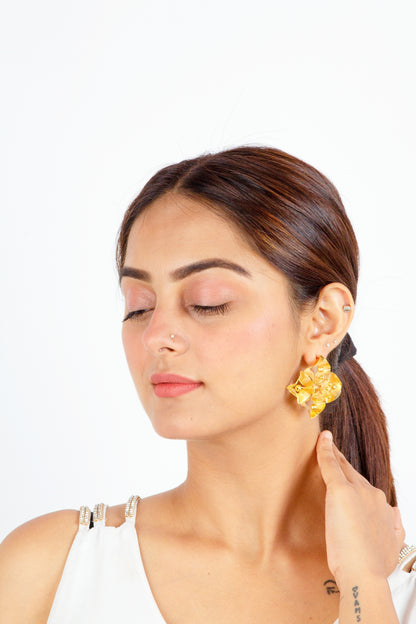 Golden Rhombus shaped earrings