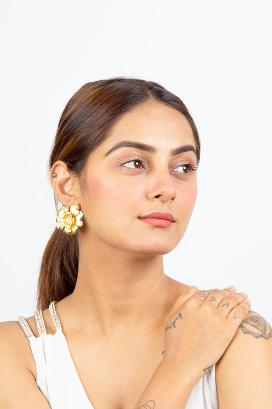 Golden Flower Studs