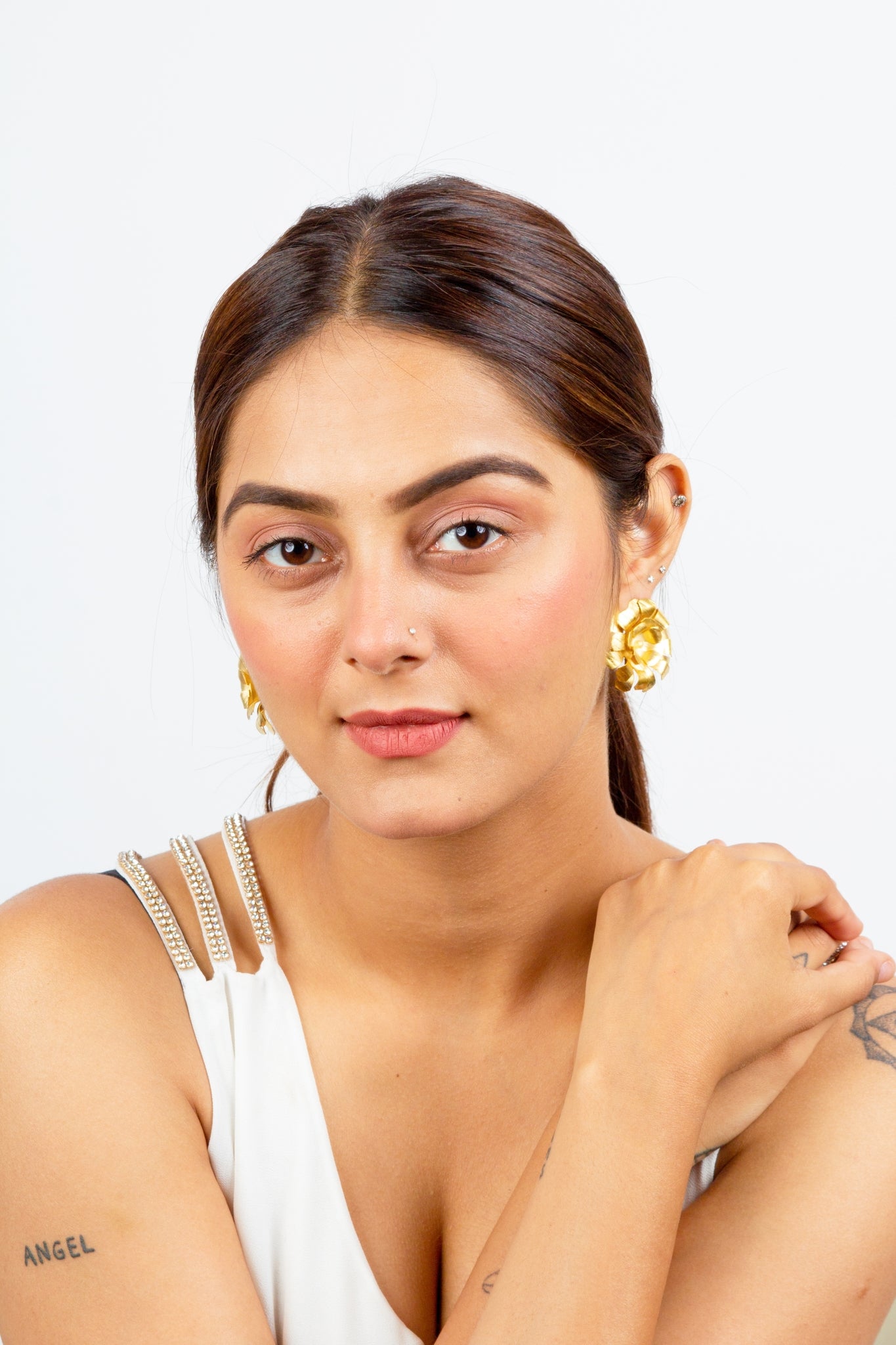 Golden Flower Studs