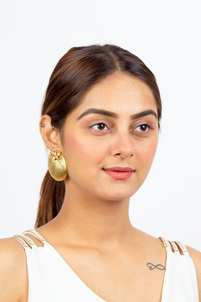 Circular Shaped Golden Earrings
