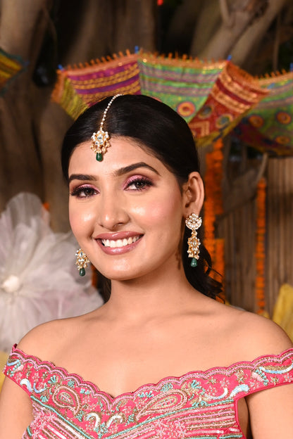 Kundan Earrings and Maangtikka