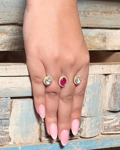 Red Polki ring