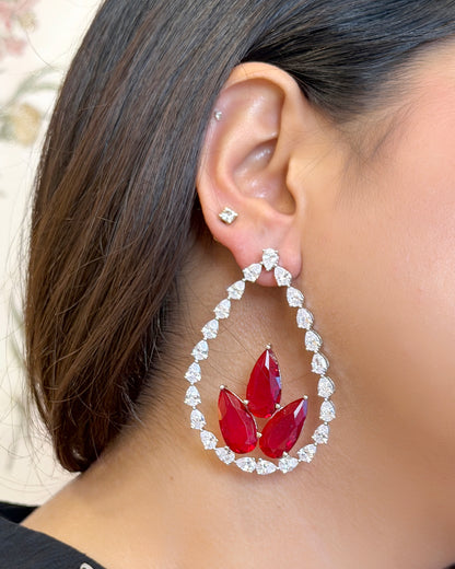American Diamond Leaf Danglers