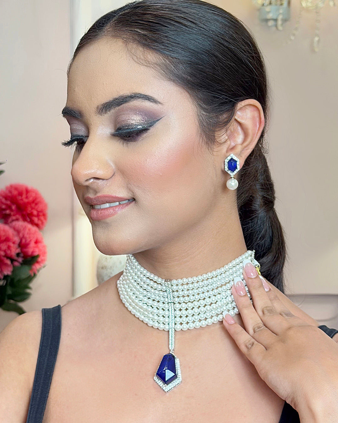 Pearl sapphire set