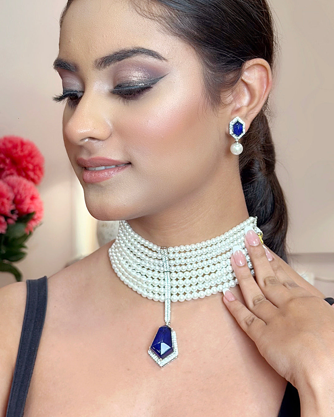 Pearl sapphire set