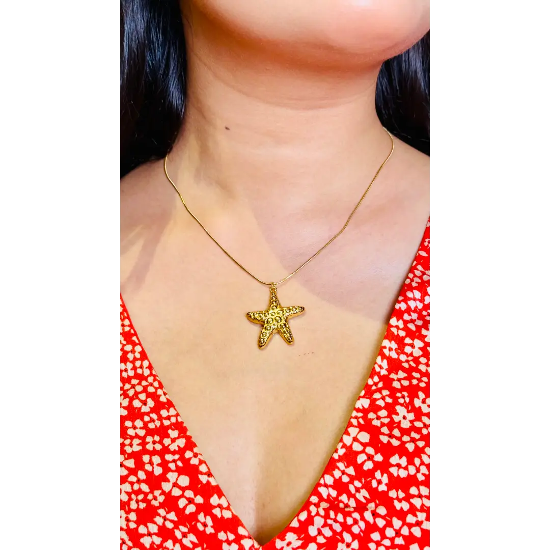 18k Gold Plated Starfish Necklace
